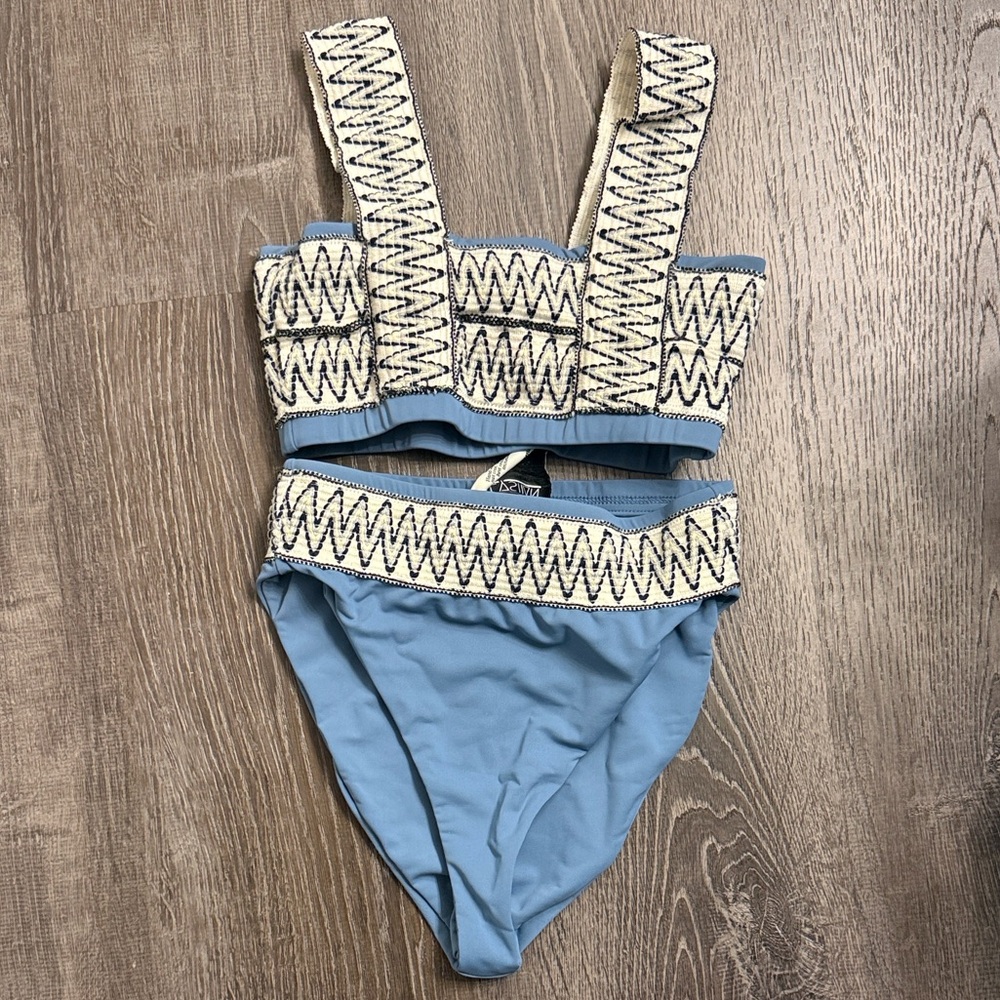 Elysiian Blue and Cream Patterned Bikini